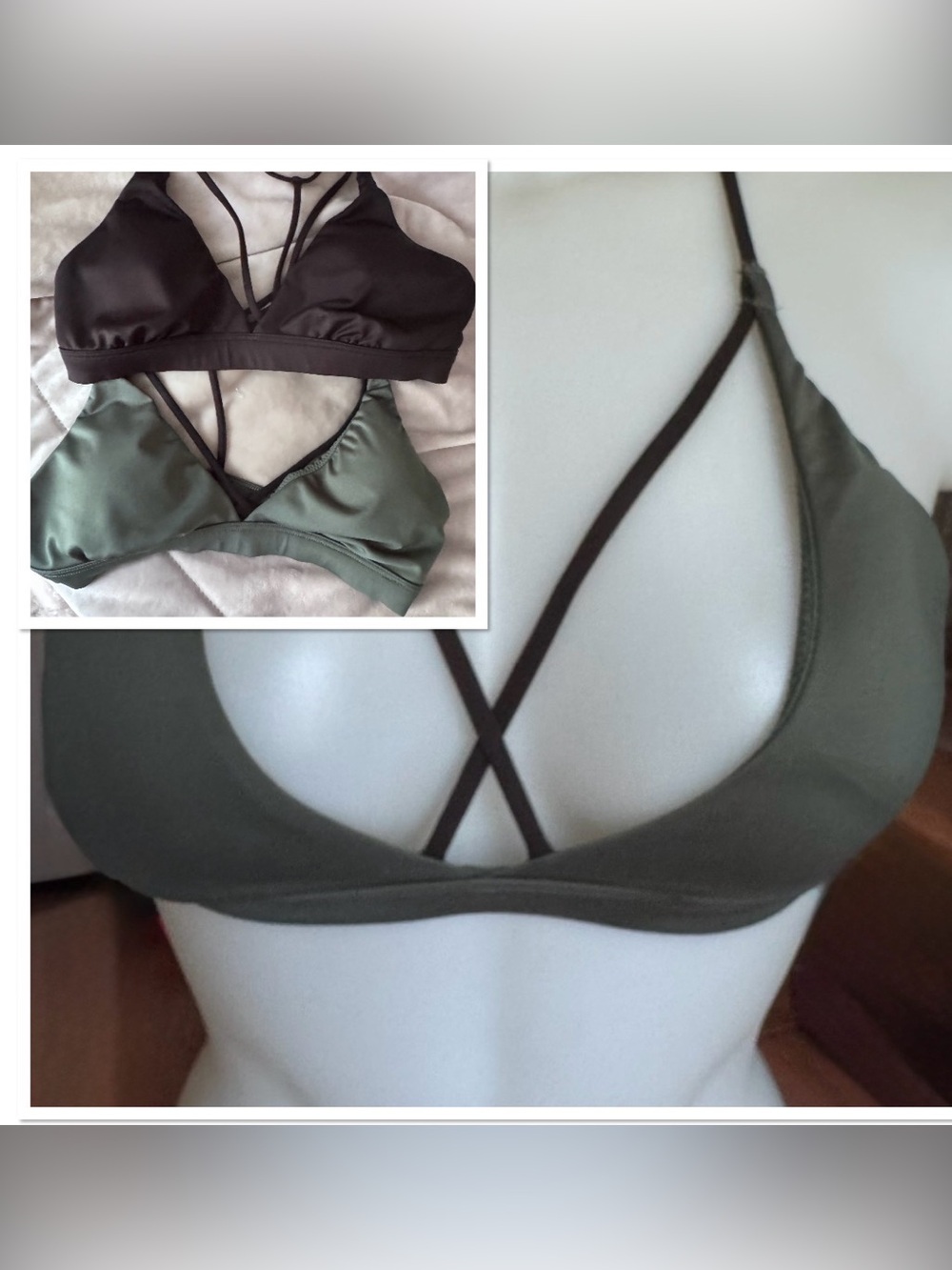2 for 1 NWOT S Small green and black Victorias Secret Sport cross T back top